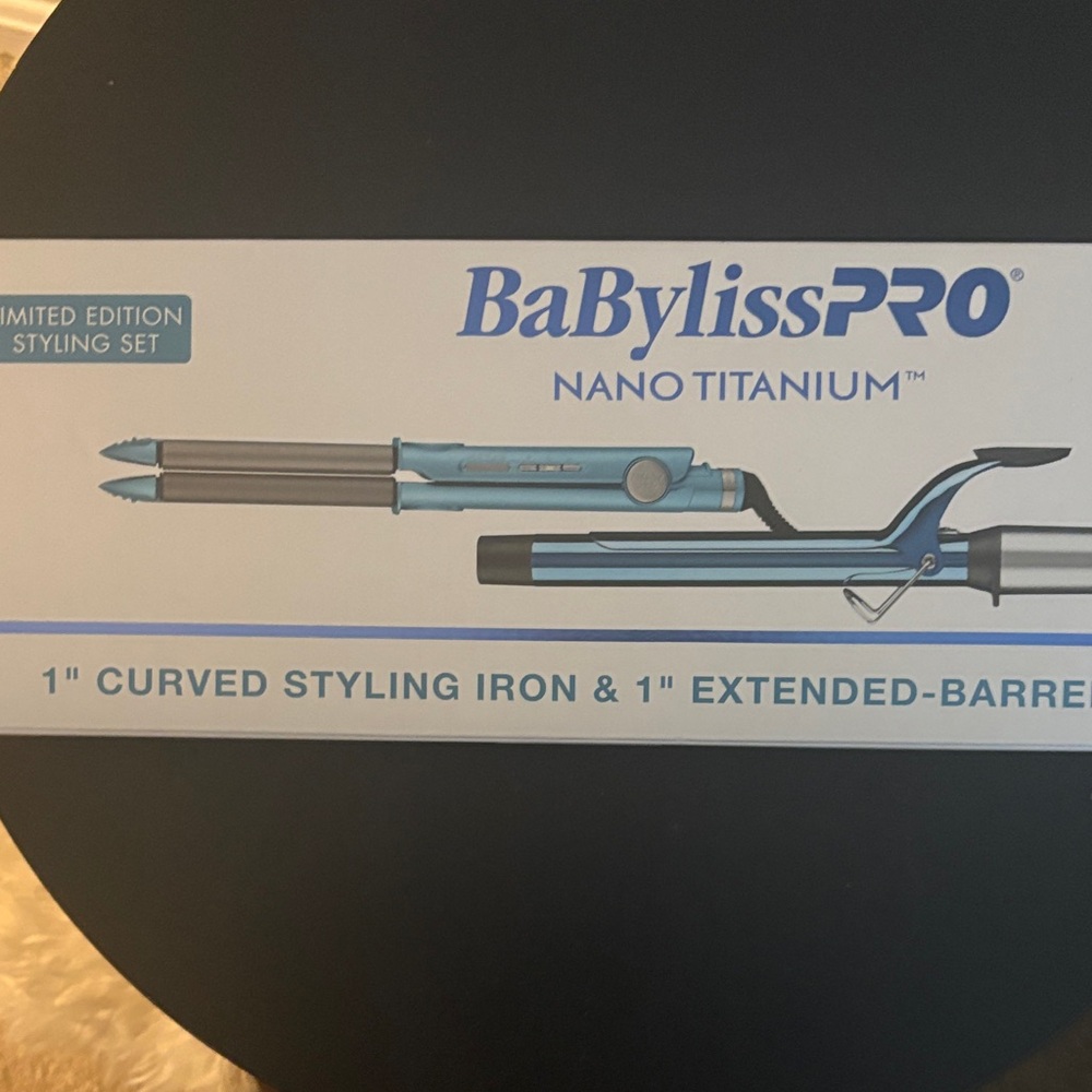 BaBylissPRO Nano Titanium 1" Curved Styling Iron & 1” Curling Iron-Brand new